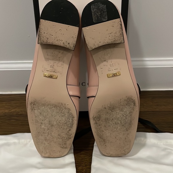Gucci Pink Double G Logo Leather Loafers, used but great condition. - Picture 11 of 15
